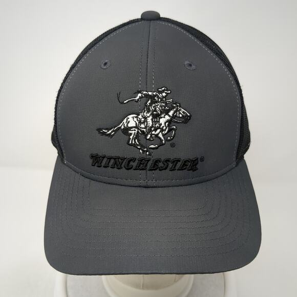 Winchester Snapback Trucker Cap Gray One Size Adjustable Mesh Back 6 Panel - Picture 2 of 9